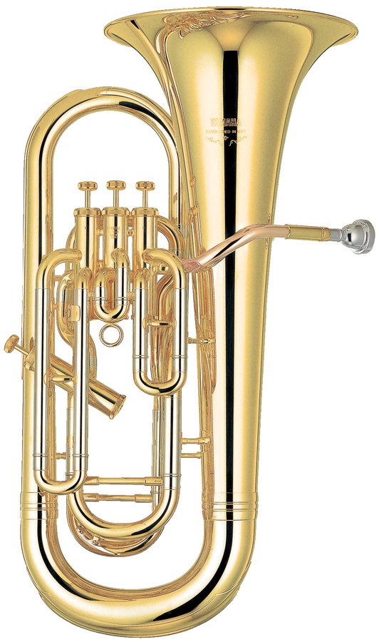 Euphonium en si bémol à quatre pistons, au large pavillon dressé