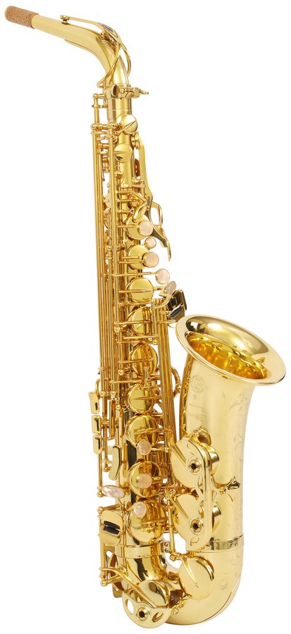 Saxophone alto en mi bémol, au laiton doré et gravé